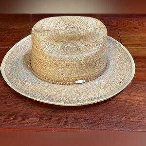 Sahuayo vintage Natural western Straw Hat MD in Mexico sz6 7/8